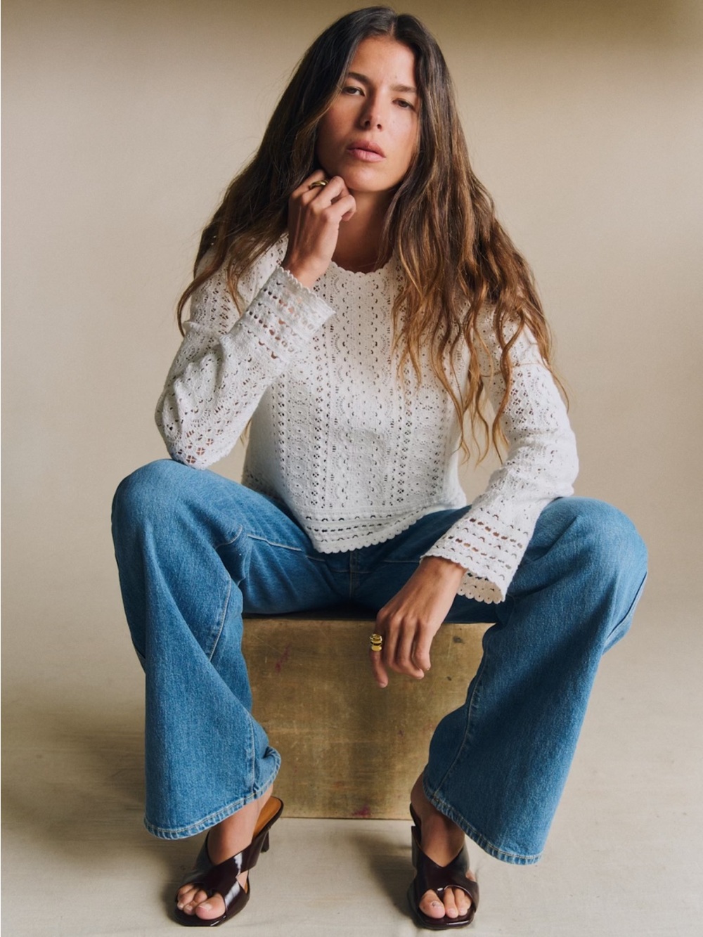 Sezane Noémie Sweater Ecru - Size M